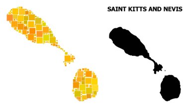Saint Kitts ve Nevis altın kare Mozaik Haritası