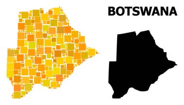 Botswana altın kare Mozaik Haritası