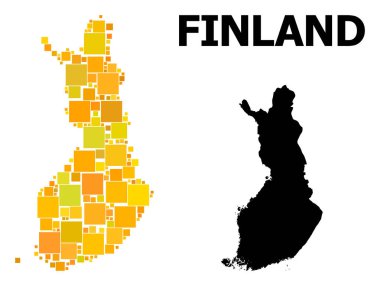 Finlandiya altın kare Mozaik Haritası