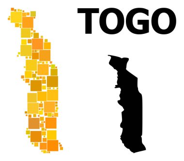 Altın kare desen Togo Haritası