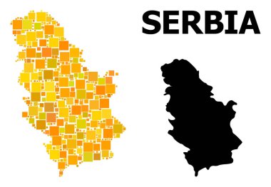 Sırbistan altın kare Mozaik Haritası
