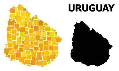 Uruguay altın kare Mozaik Haritası