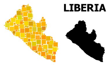 Liberya altın kare Mozaik Haritası