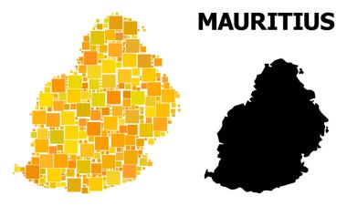 Mauritius Adası altın kare desen Haritası