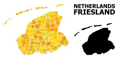 Friesland Eyaleti altın kare desen Haritası