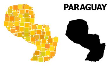 Paraguay altın kare Mozaik Haritası