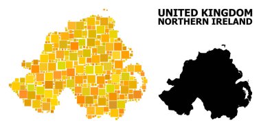 Kuzey Irlanda altın kare Mozaik Haritası