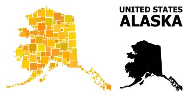 Alaska Eyaleti altın kare desen Haritası