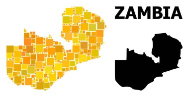 Zambiya altın kare Mozaik Haritası