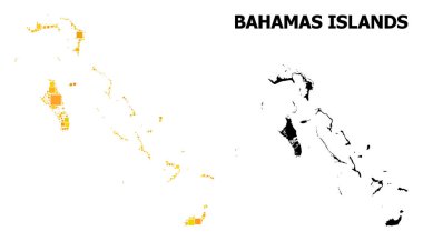 Bahamalar Adaları altın kare Mozaik Haritası
