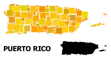 Porto Riko altın kare Mozaik Haritası