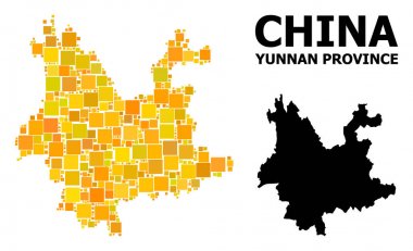 Yunnan Ili altın kare desen Haritası