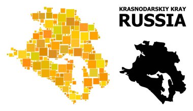Krasnodarskiy Kray altın kare Mozaik Haritası