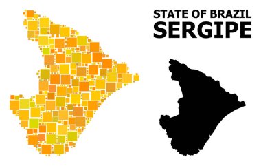Golden Square Mosaic Map of Sergipe State clipart