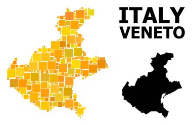 Veneto bölgesi altın kare desen Haritası