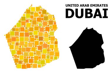 Dubai Emirlik altın kare Mozaik Haritası
