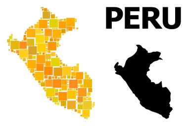 Peru altın kare desen Haritası