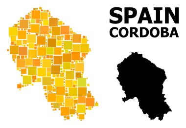 Cordoba Ispanyol Eyaleti altın kare desen Haritası