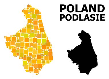 Podlasie Eyaleti altın kare Mozaik Haritası
