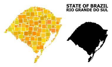 Rio Grande do Sul Eyaleti altın kare desen Haritası
