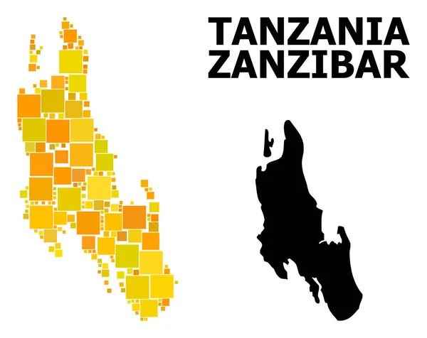 Золотая площадь на карте острова Занзибар — стоковый вектор