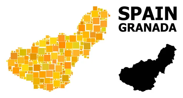 Gold Square Pattern mapa da província de Granada —  Vetores de Stock