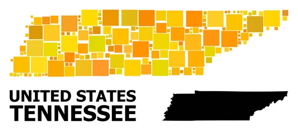 Golden Square Pattern Mappa dello stato del Tennessee — Vettoriale Stock