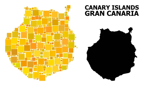 Золотая площадь на карте Гран-Канария — стоковый вектор