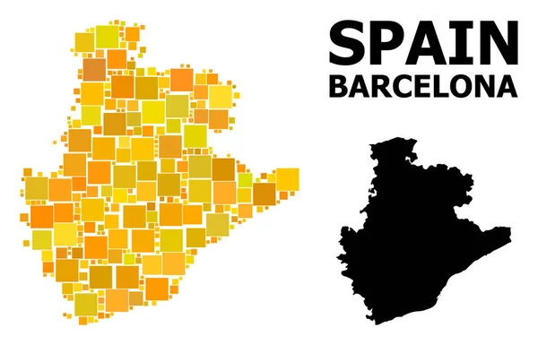 Golden Square Pattern mapa da província de Barcelona — Vetor de Stock