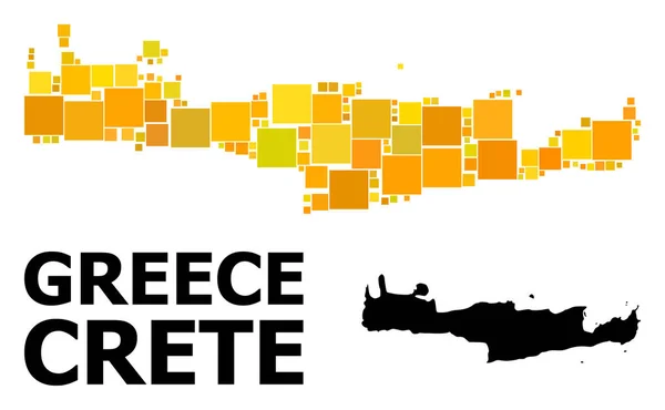 Mapa de la Plaza de Oro de la Isla de Creta — Vector de stock