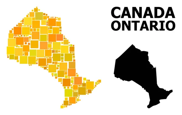 Golden Square Pattern Mappa della provincia di Ontario — Vettoriale Stock
