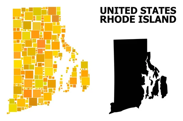 Карта Золотого квадрата штата Род-Айленд — стоковый вектор