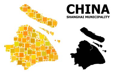 Şangay Belediyesi altın kare desen Haritası
