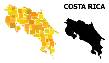 Kosta Rika altın kare Mozaik Haritası
