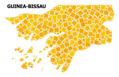 Altın döndürülmüş kare mozaik harita Gine-Bissau
