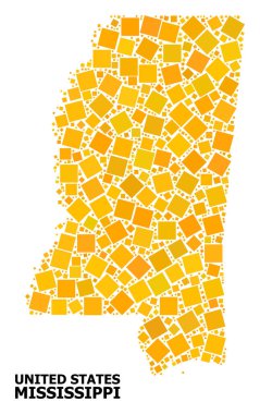 Mississippi devlet altın döndürülmüş kare desen Haritası
