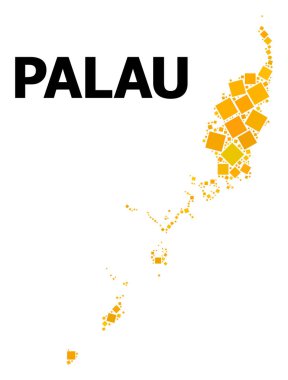 Palau Adaları altın döndürülmüş kare desen Haritası