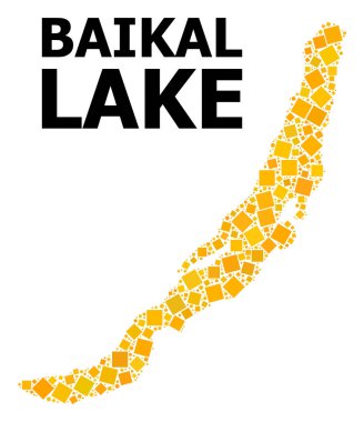 Altın döndürülmüş kare Mozaik Haritası baykal