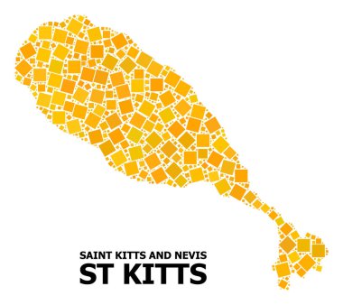 St Kitts Island altın döndürülmüş kare desen Haritası