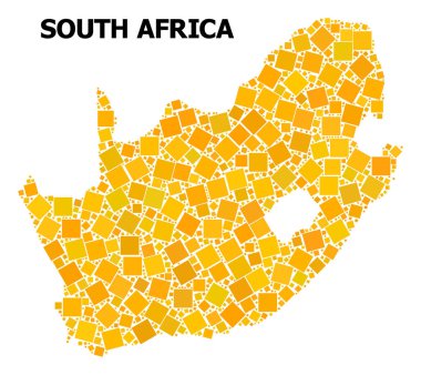 Güney Afrika Cumhuriyeti altın döndürülmüş kare desen Haritası
