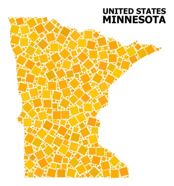 Minnesota State altın döndürülmüş kare Mozaik Haritası