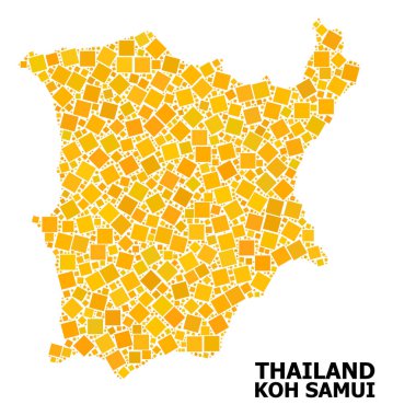 Koh Samui Golden döndürülmüş kare desen Haritası