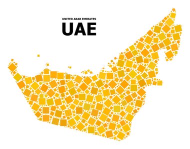 Birleşik Arap Emirlikleri altın döndürülmüş kare Mozaik Haritası
