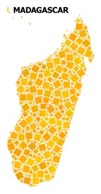 Madagaskar Adası altın döndürülmüş kare desen Haritası