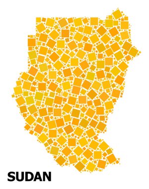 Sudan Altın döndürülmüş kare desen Haritası