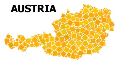 Avusturya 'nın altın döndürülmüş kare Mozaik Haritası