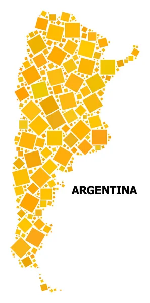 Золотооборотная квадратная схема Карта Аргентины — стоковый вектор