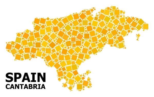 Gold Rotated Square Pattern Mapa da província de Cantabria —  Vetores de Stock