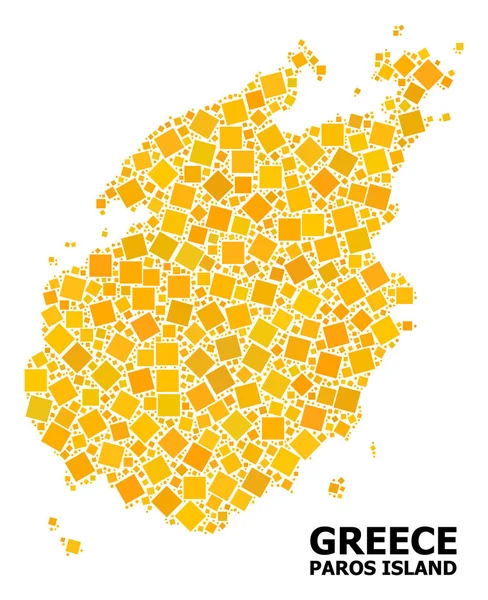 Čtyřhranatá čtvercová mapa vzoru na ostrově Paros — Stockový vektor