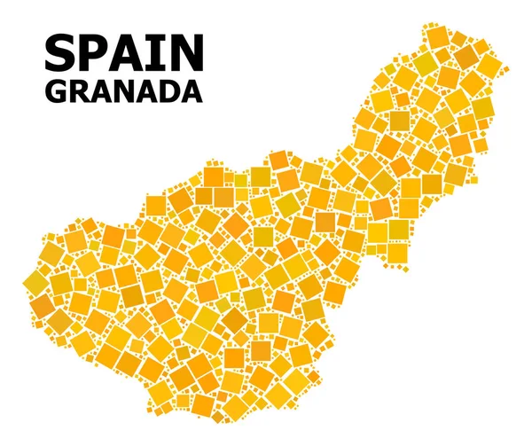 Carte de motif carré rotatif doré de la province de Grenade — Image vectorielle